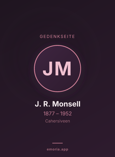 Gedenkportrait von J. R. Monsell