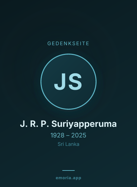 Gedenkportrait von J. R. P. Suriyapperuma