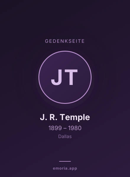 Gedenkportrait von J. R. Temple