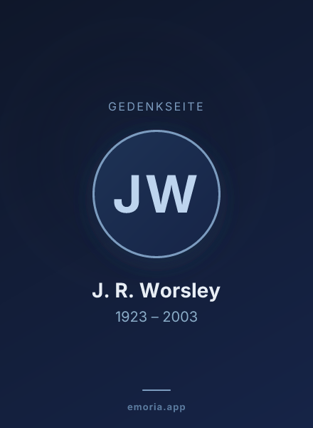 Gedenkportrait von J. R. Worsley
