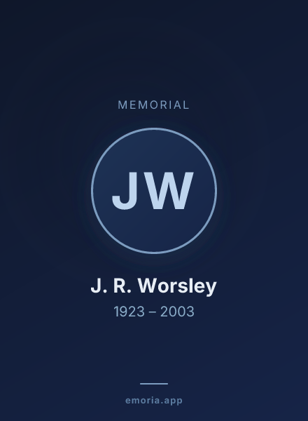Memorial portrait of J. R. Worsley