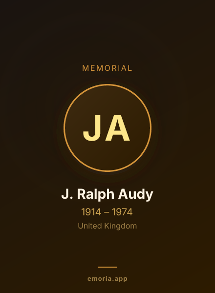 Memorial portrait of J. Ralph Audy