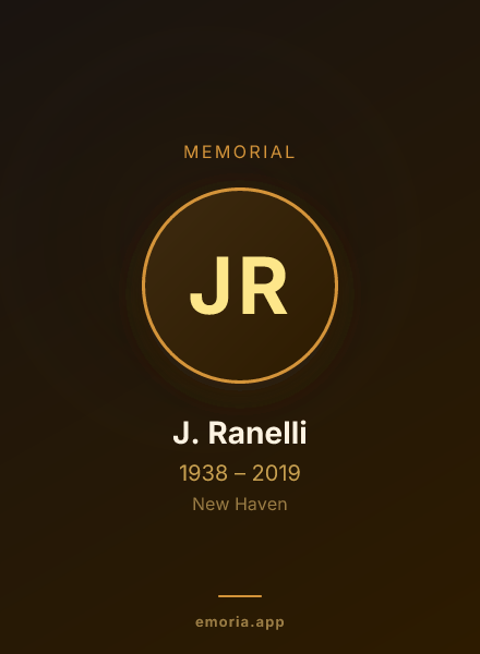Memorial portrait of J. Ranelli