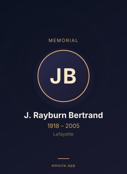 Memorial portrait of J. Rayburn Bertrand