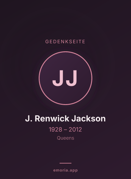 Gedenkportrait von J. Renwick Jackson