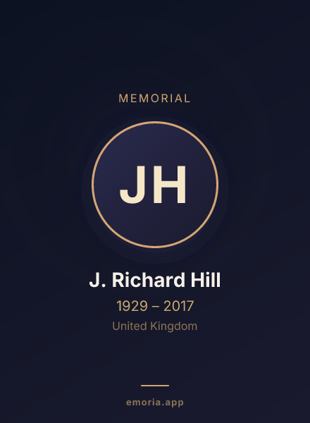 Memorial portrait of J. Richard Hill