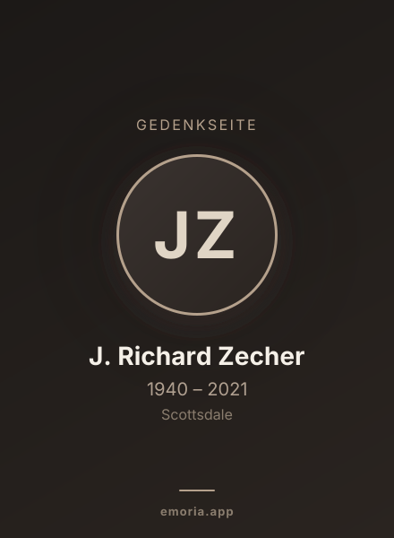 Gedenkportrait von J. Richard Zecher