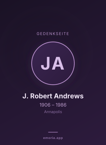 Gedenkportrait von J. Robert Andrews