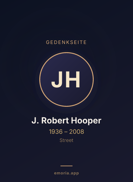 Gedenkportrait von J. Robert Hooper