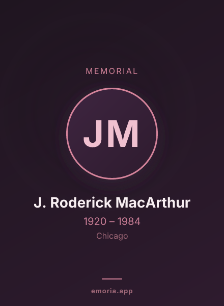 Memorial portrait of J. Roderick MacArthur