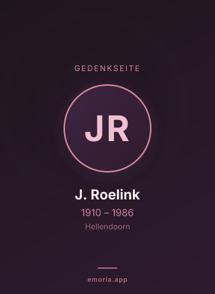 Gedenkportrait von J. Roelink