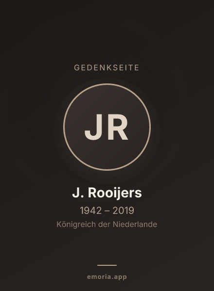 Gedenkportrait von J. Rooijers
