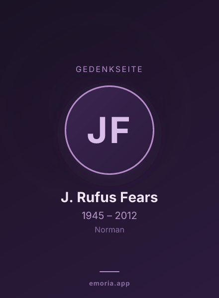 Gedenkportrait von J. Rufus Fears