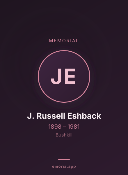 Memorial portrait of J. Russell Eshback