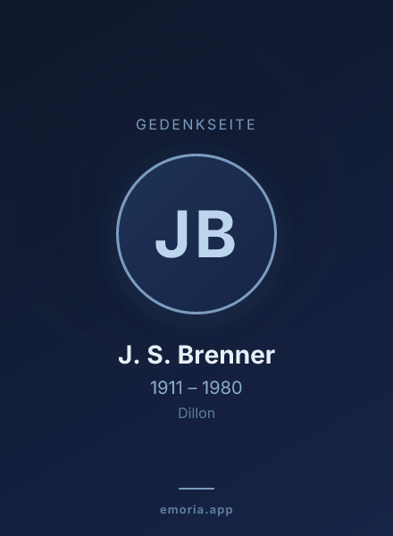 Gedenkportrait von J. S. Brenner