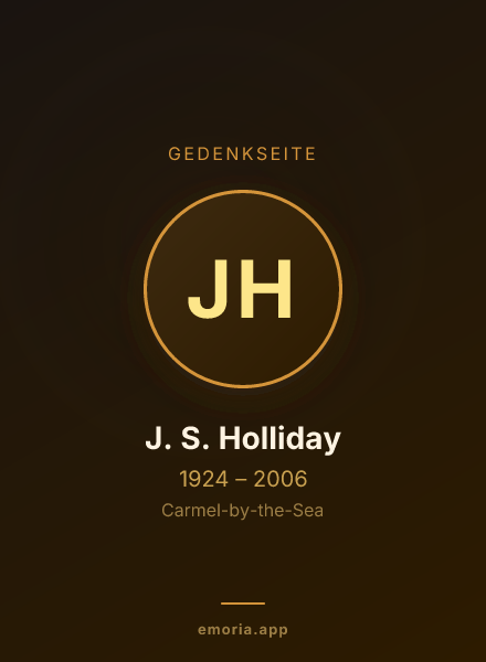 Gedenkportrait von J. S. Holliday