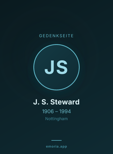 Gedenkportrait von J. S. Steward