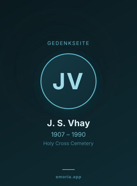 Gedenkportrait von J. S. Vhay