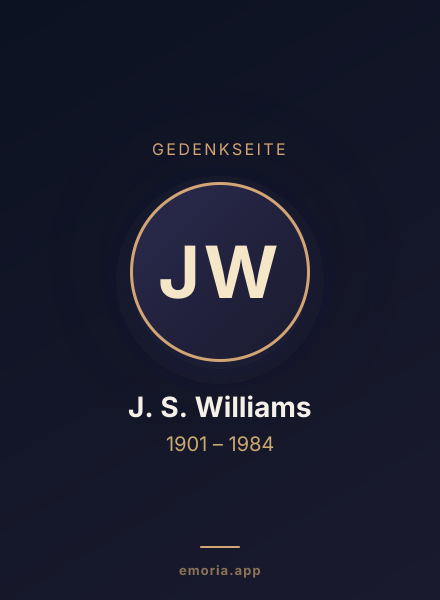 Gedenkportrait von J. S. Williams