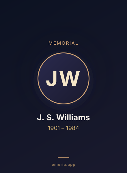 Memorial portrait of J. S. Williams
