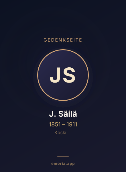 Gedenkportrait von J. Säilä