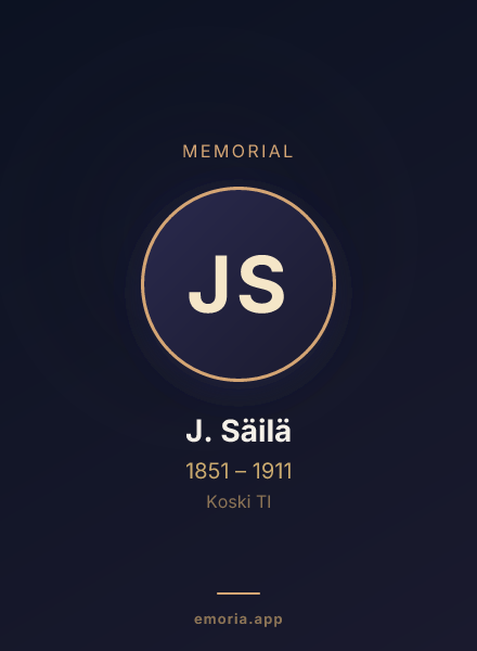 Memorial portrait of J. Säilä