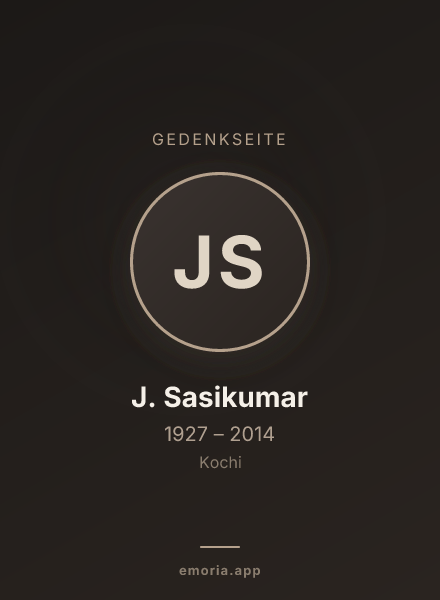Gedenkportrait von J. Sasikumar