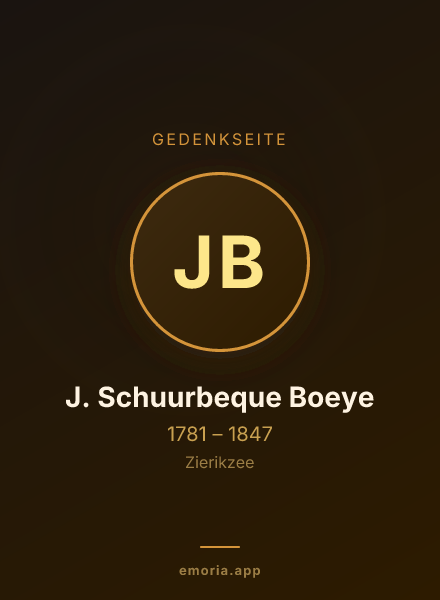 Gedenkportrait von J. Schuurbeque Boeye