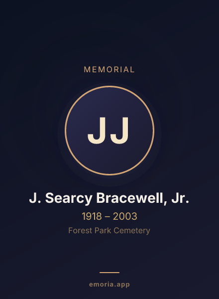 Memorial portrait of J. Searcy Bracewell, Jr.