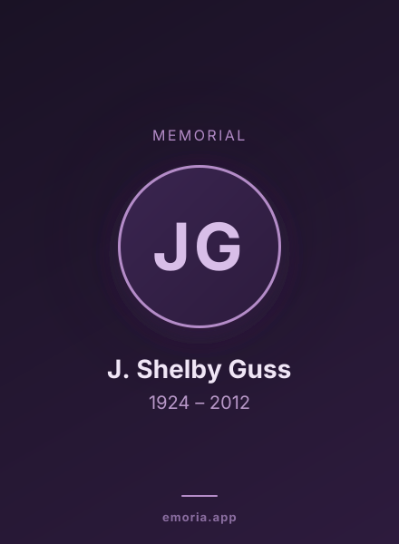 Memorial portrait of J. Shelby Guss