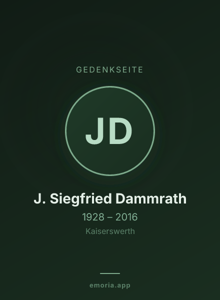 Gedenkportrait von J. Siegfried Dammrath