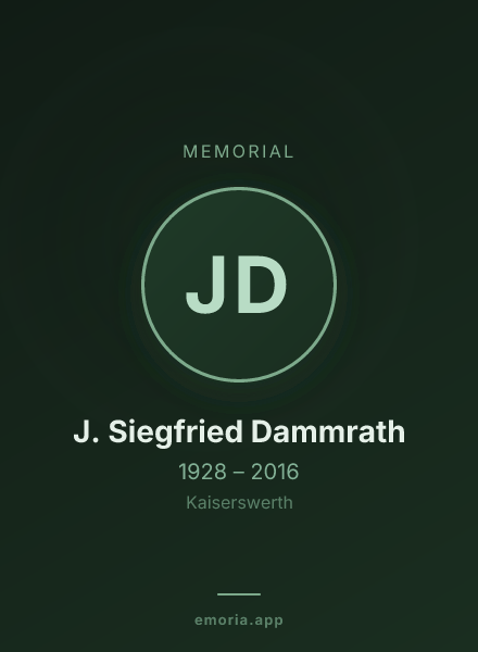 Memorial portrait of J. Siegfried Dammrath