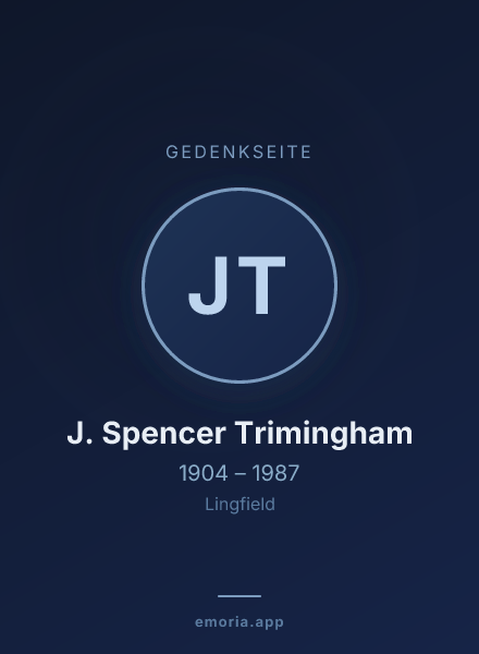 Gedenkportrait von J. Spencer Trimingham