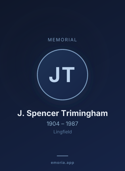 Memorial portrait of J. Spencer Trimingham