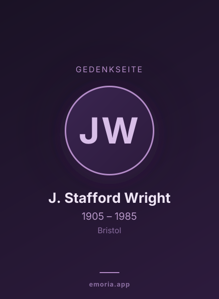 Gedenkportrait von J. Stafford Wright