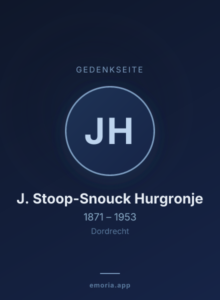 Gedenkportrait von J. Stoop-Snouck Hurgronje