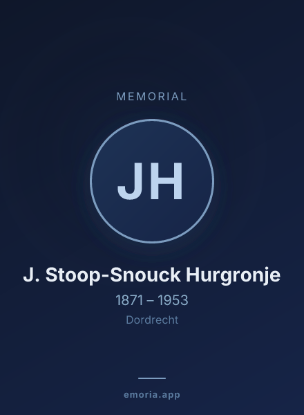 Memorial portrait of J. Stoop-Snouck Hurgronje