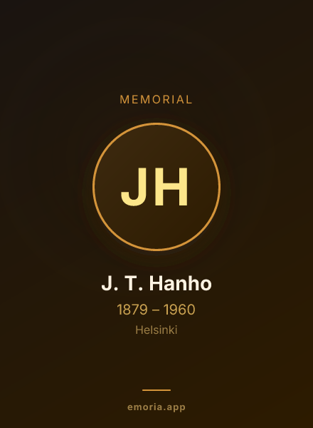 Memorial portrait of J. T. Hanho