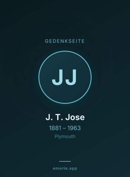 Gedenkportrait von J. T. Jose