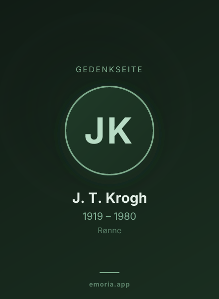 Gedenkportrait von J. T. Krogh