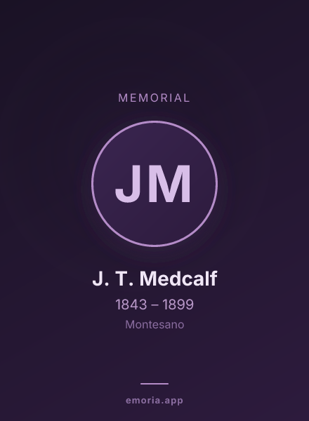 Memorial portrait of J. T. Medcalf