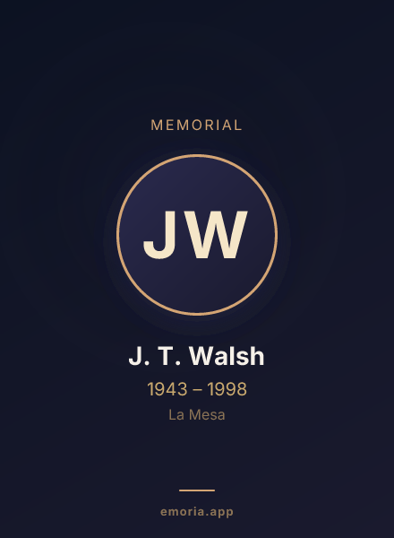 Memorial portrait of J. T. Walsh
