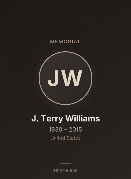 Memorial portrait of J. Terry Williams