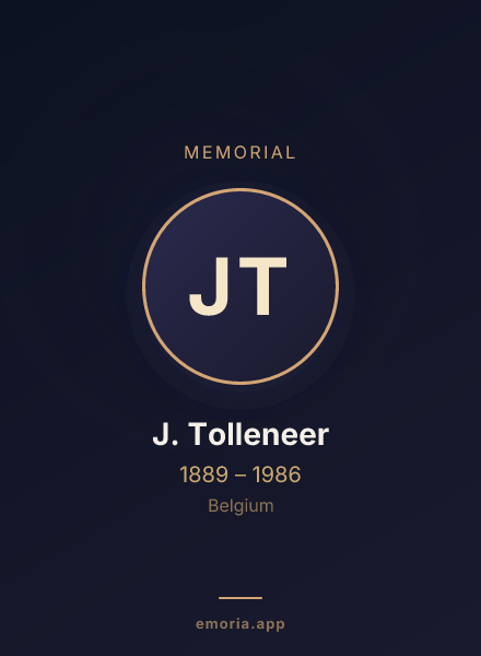 Memorial portrait of J. Tolleneer