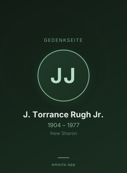 Gedenkportrait von J. Torrance Rugh Jr.