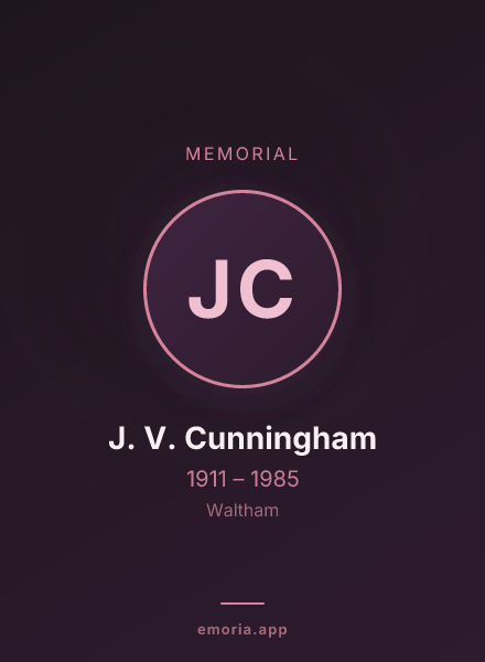 Memorial portrait of J. V. Cunningham
