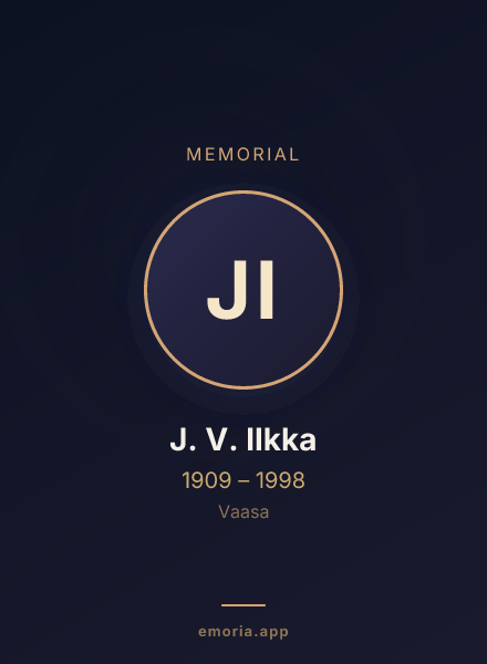 Memorial portrait of J. V. Ilkka