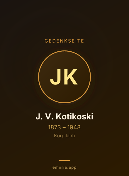 Gedenkportrait von J. V. Kotikoski