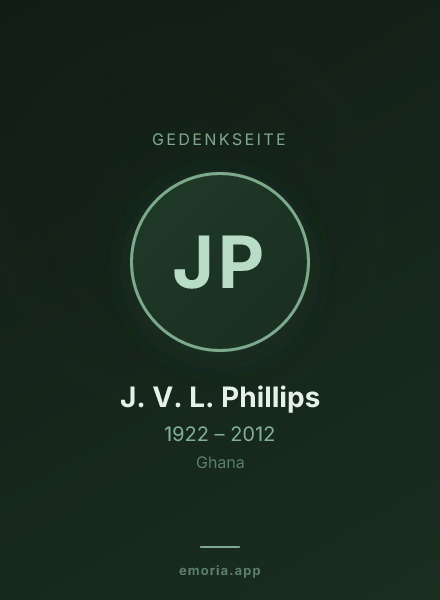 Gedenkportrait von J. V. L. Phillips