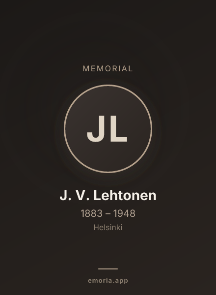 Memorial portrait of J. V. Lehtonen